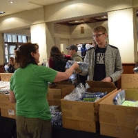 Students working GradFest activities